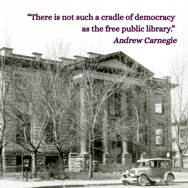 Carnegie Library and quote